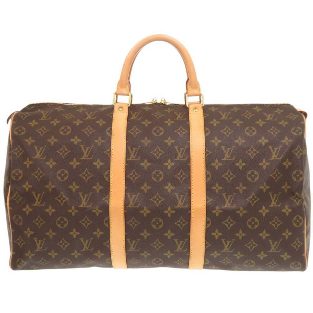 LOUIS VUITTON Brown Monogram Keepall 50 Boston Bag